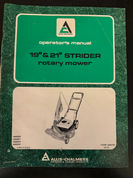 Allis-Chalmers 19” & 21” Strider Rotary Mower Operator’s Manual