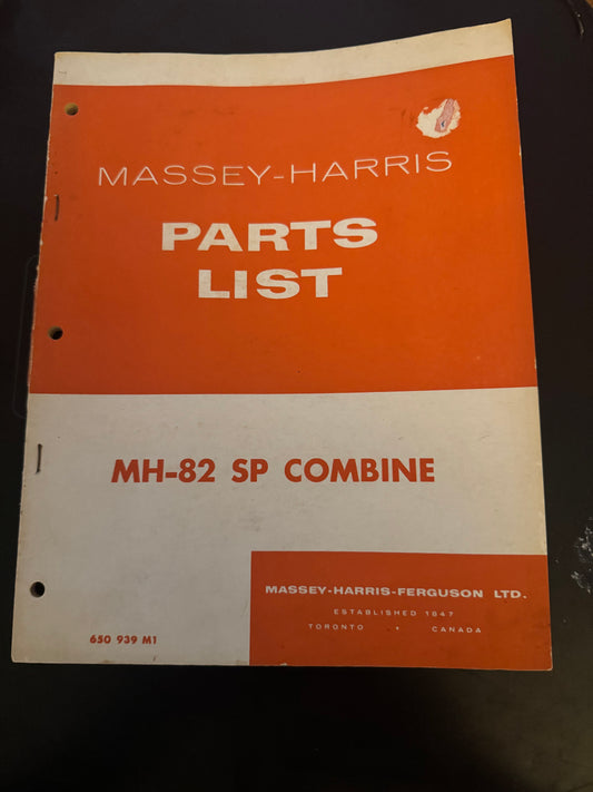 Massey-Harris _ MH-82 SP Combine _ Parts List 650 939 M1