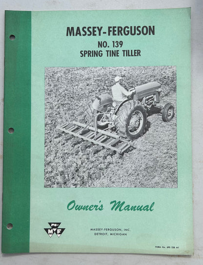 Massey Ferguson MF 139 Spring Tine Tiller _ Owner’s Manual
