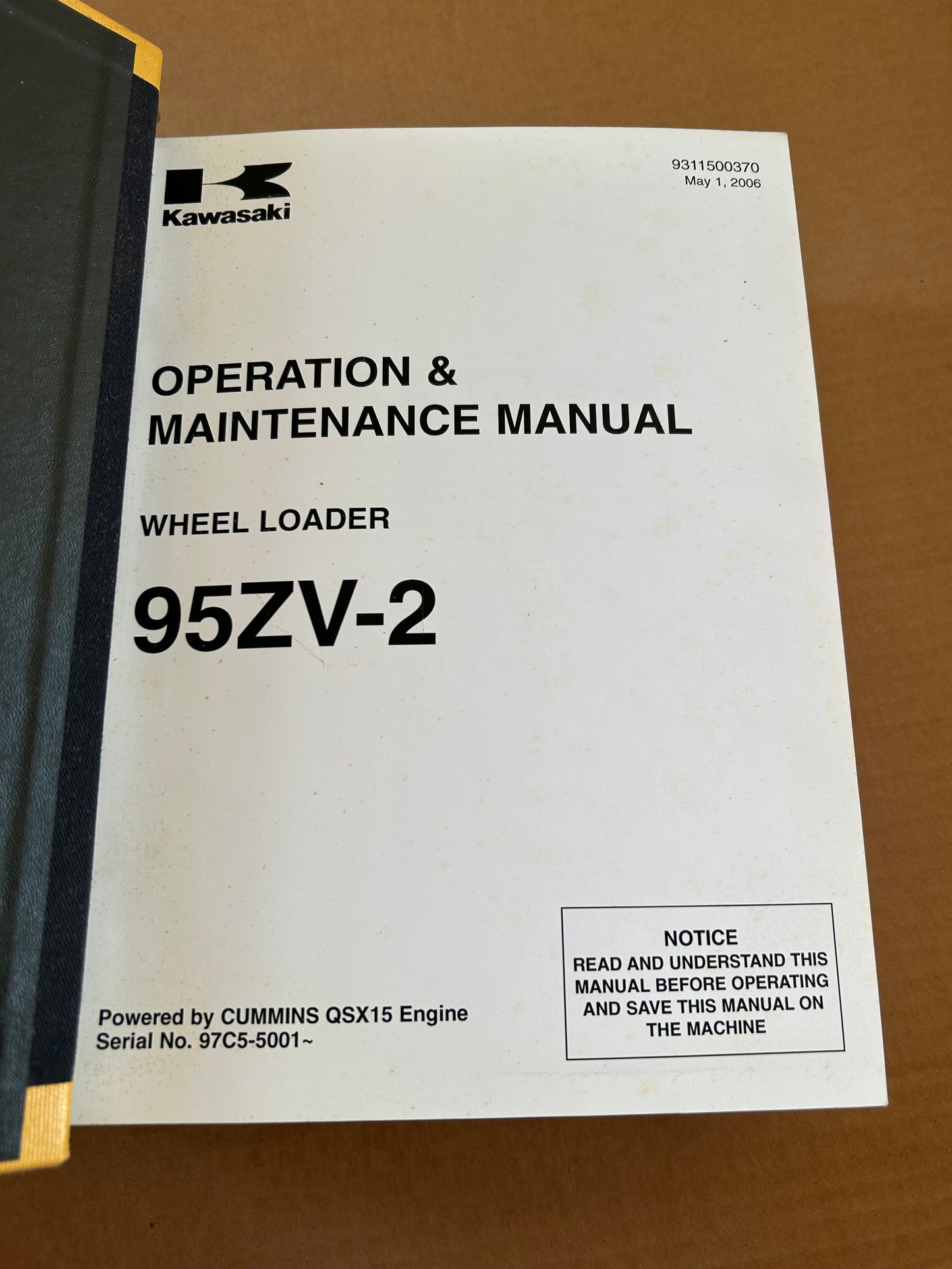 Kawasaki _ 95ZV2 Wheel Loader _ Binder