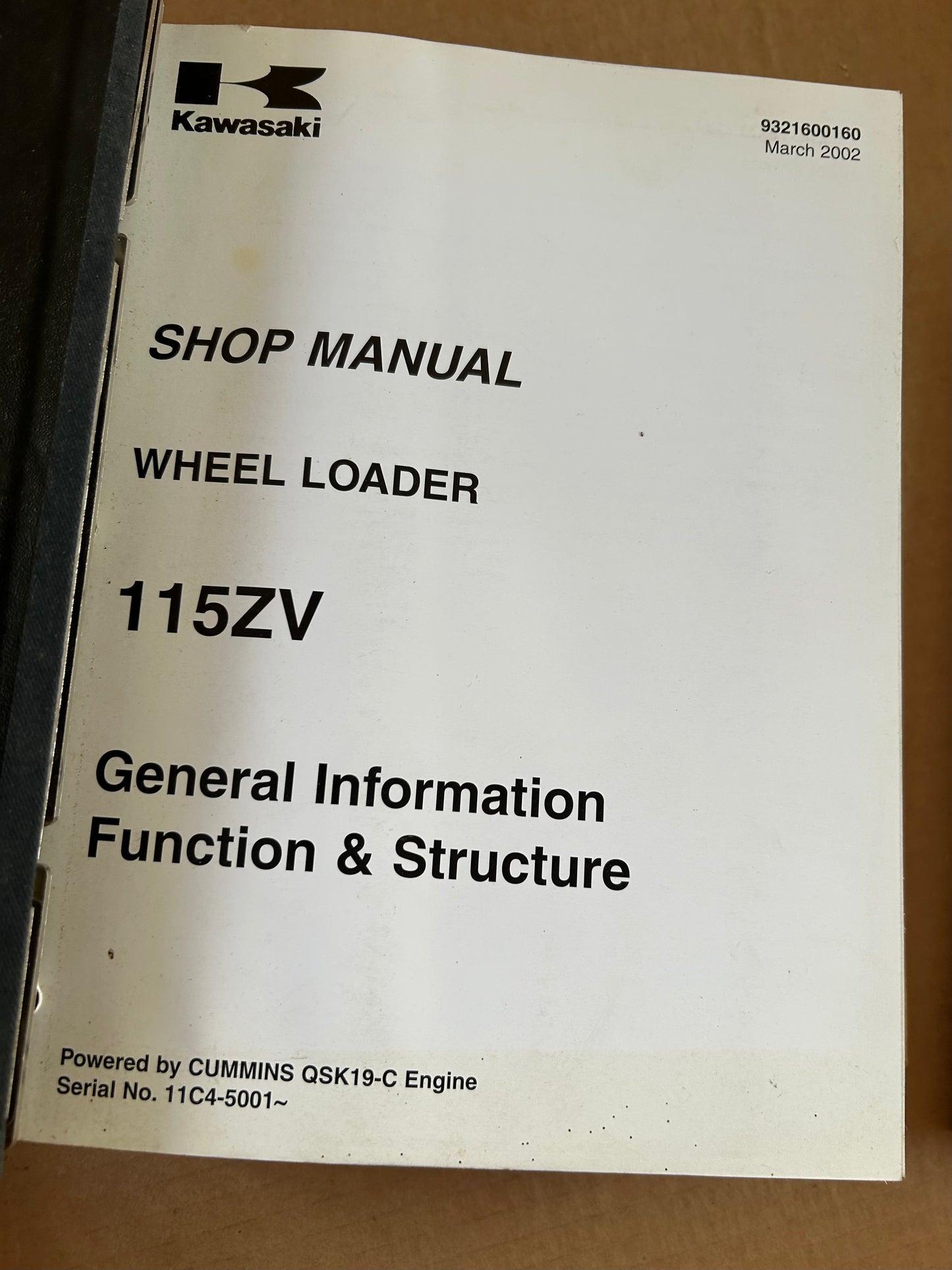 Kawasaki _ 115ZV Wheel Loader _ Binder A