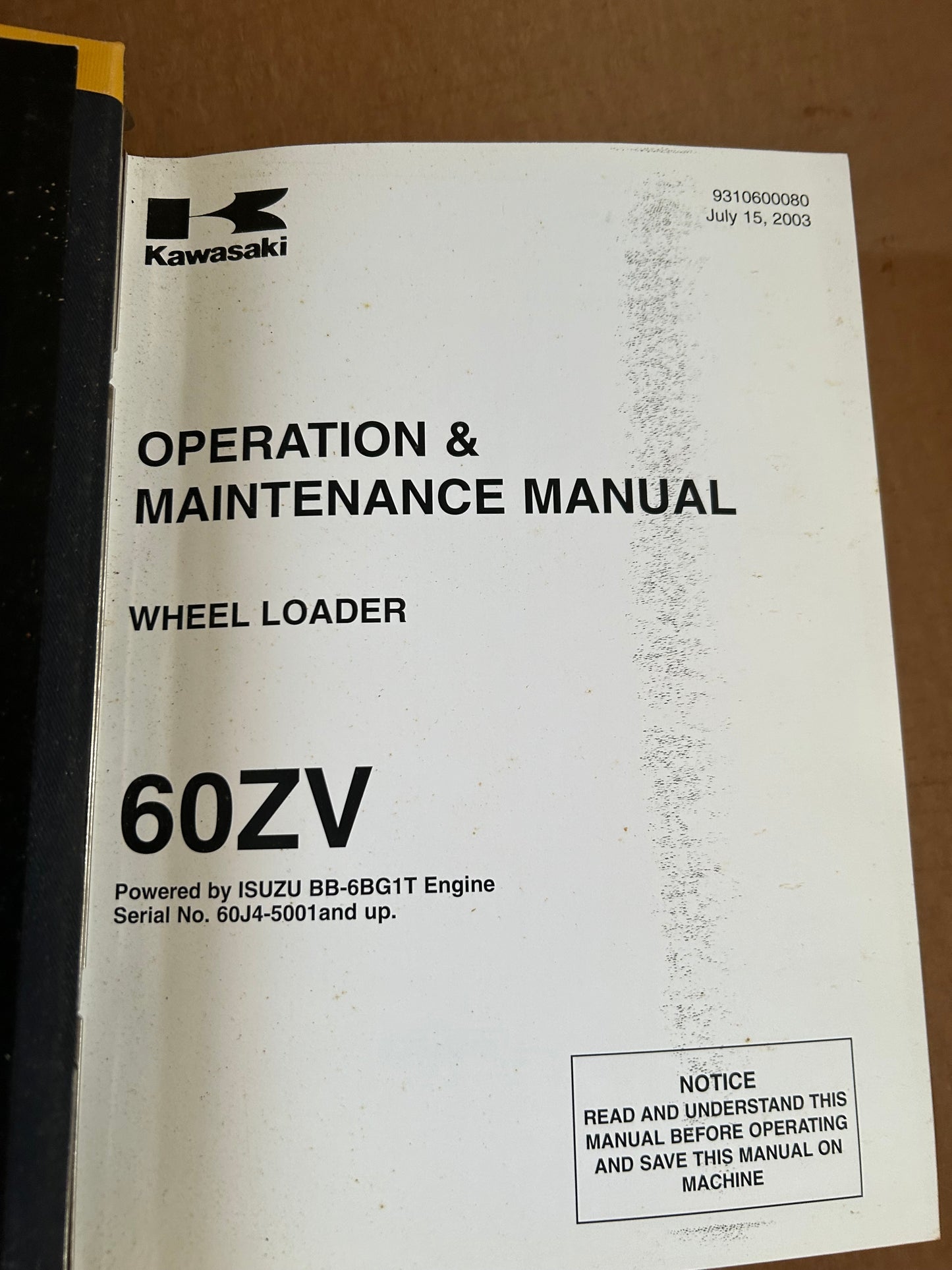 Kawasaki _ 60ZV Wheel Loader _ Binder
