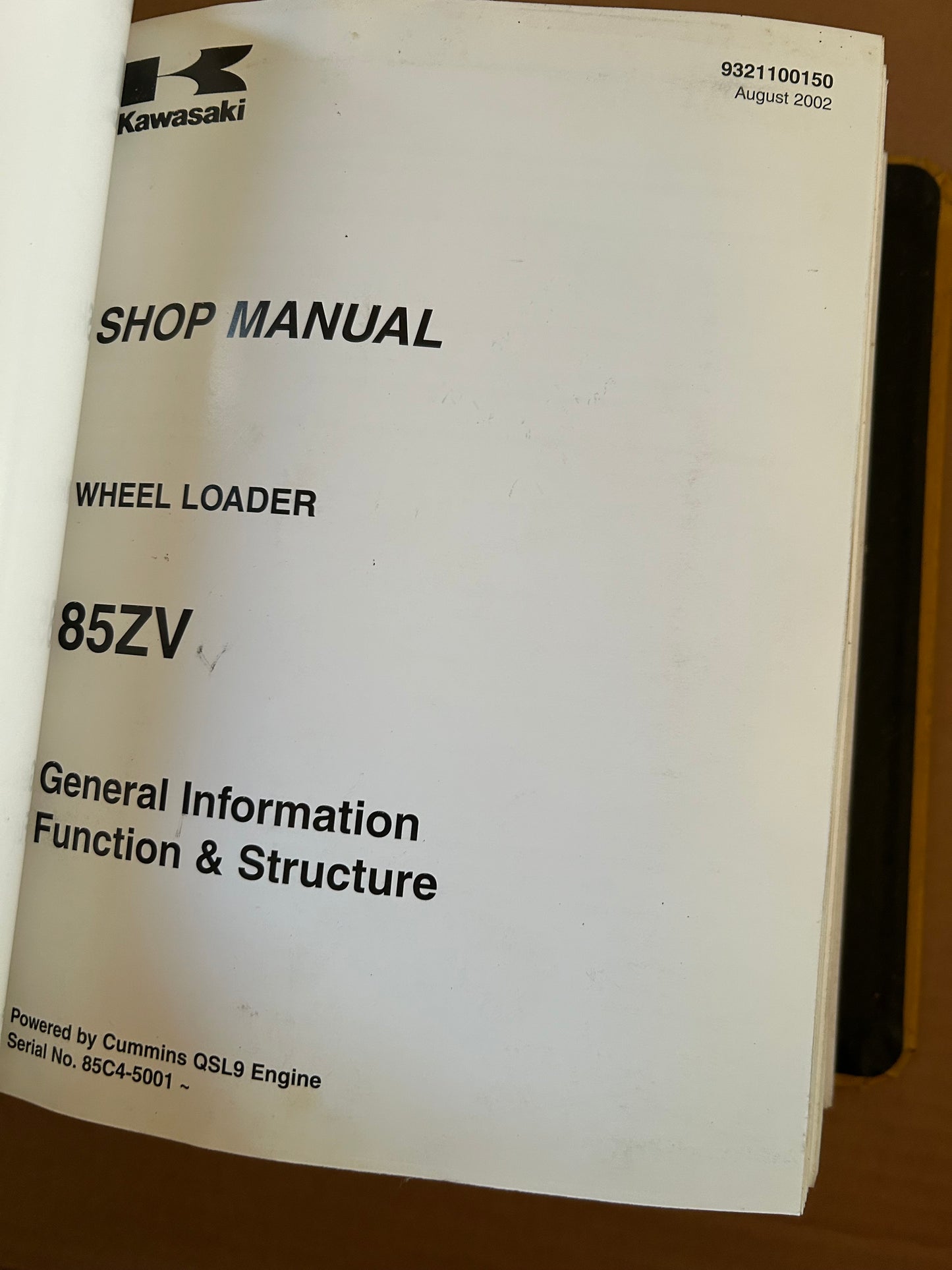 Kawasaki _ 85ZV Wheel Loader _ Binder