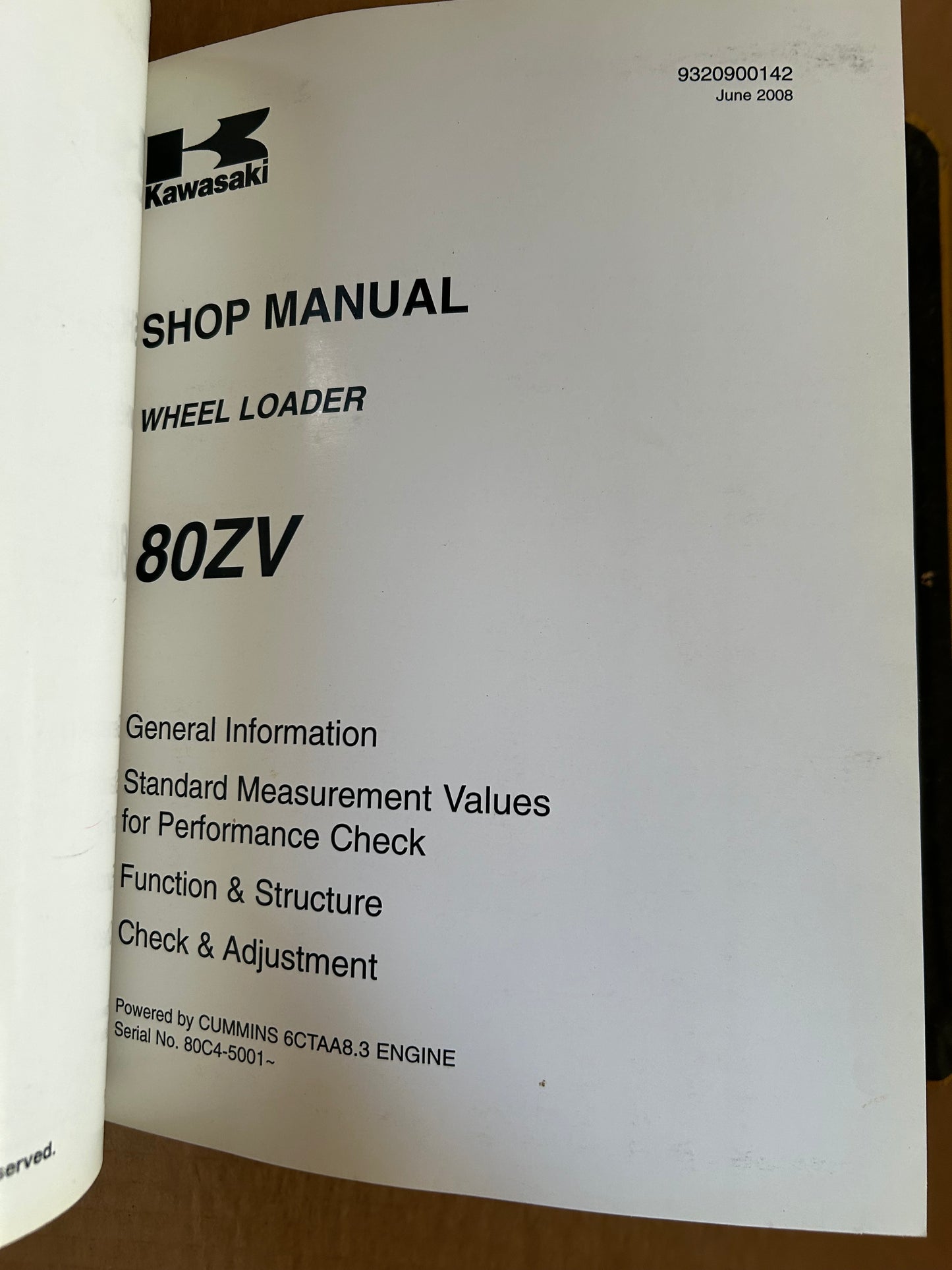 Kawasaki _ 80ZV Wheel Loader _ Binder