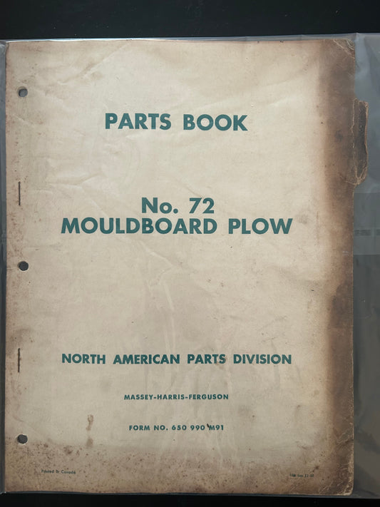Massey Ferguson _ No. 72 Moldboard Plow _ Parts Book