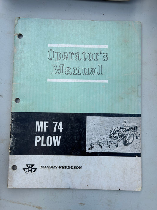 Massey Ferguson MF 74 Plow_ Operator’s Manual