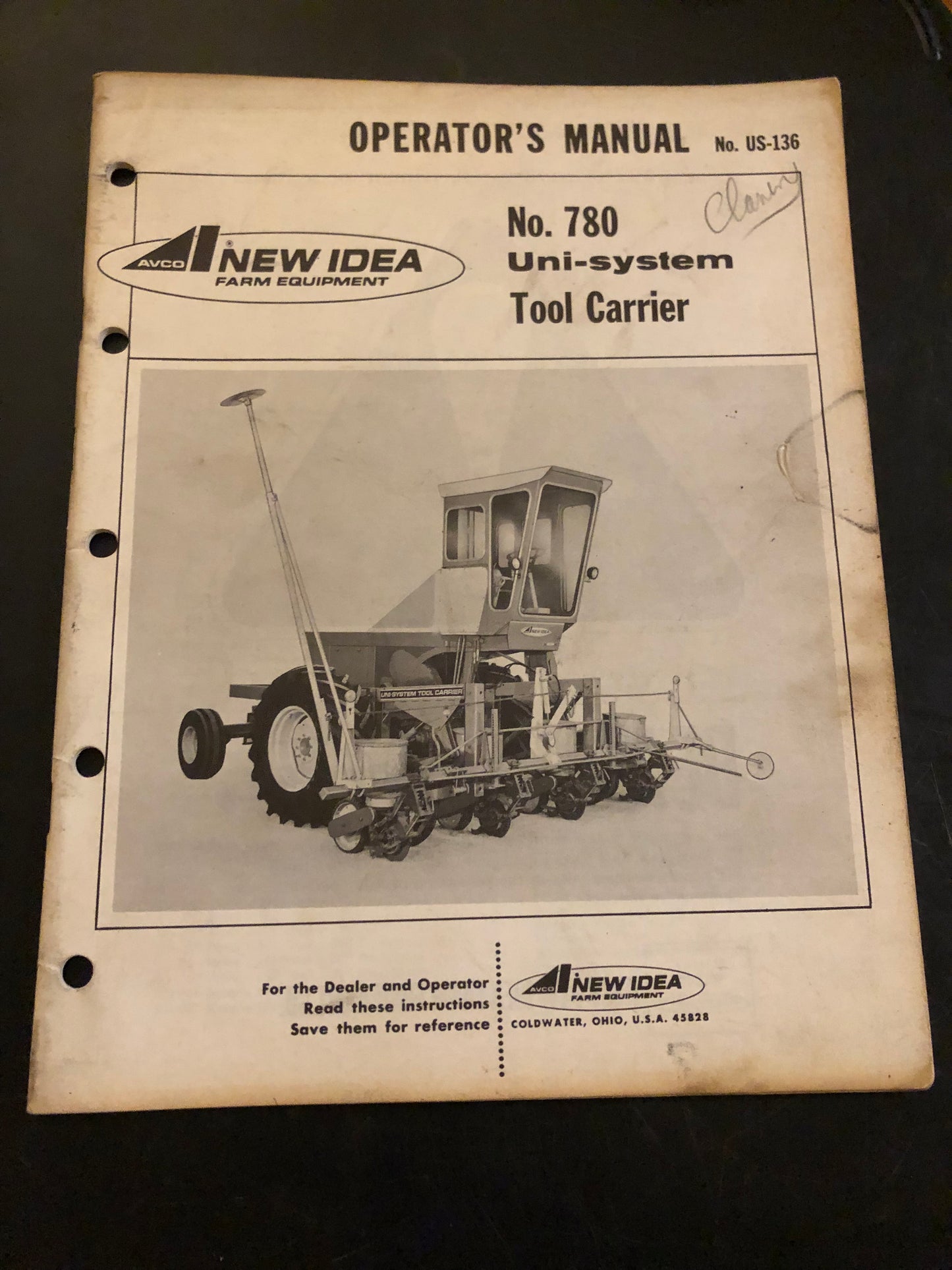 New Idea _ no 780 Uni-System Tool Carrier _ Operator’s Manual