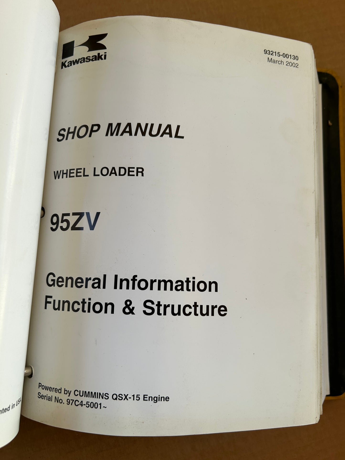 Kawasaki _ 95ZV Wheel Loader _ Binder