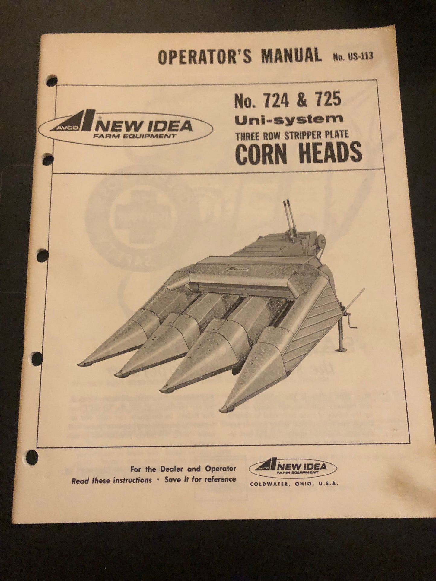 New Idea _ no 724 & 725 Uni-System Corn Heads US-113 _ Operator’s Manual