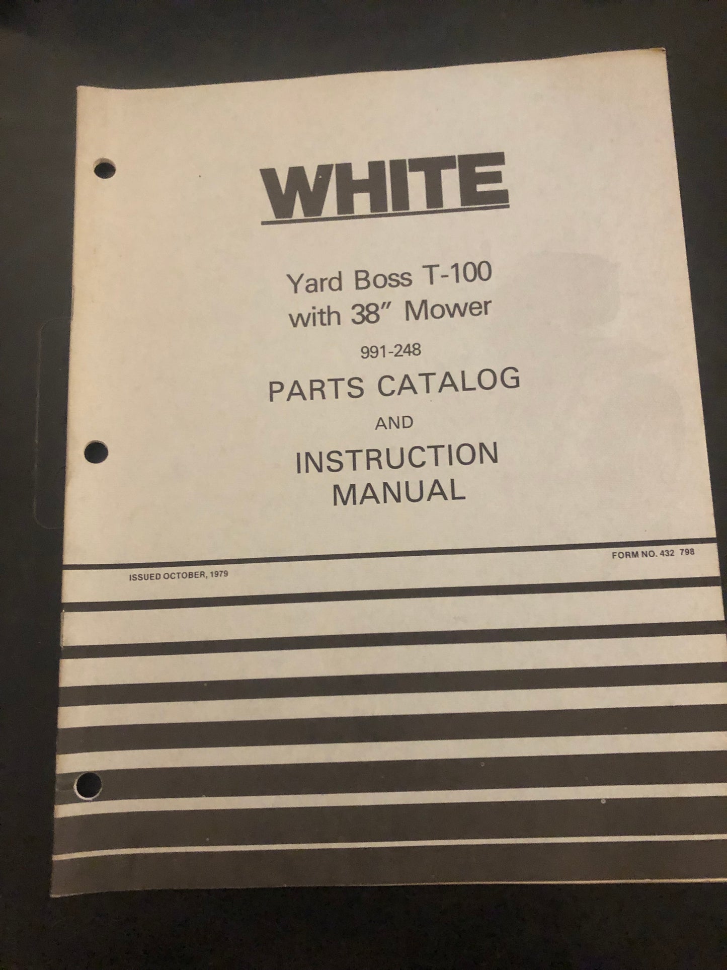 White _ Yard Boss T-100 _ Parts Catalog & Instruction Manual