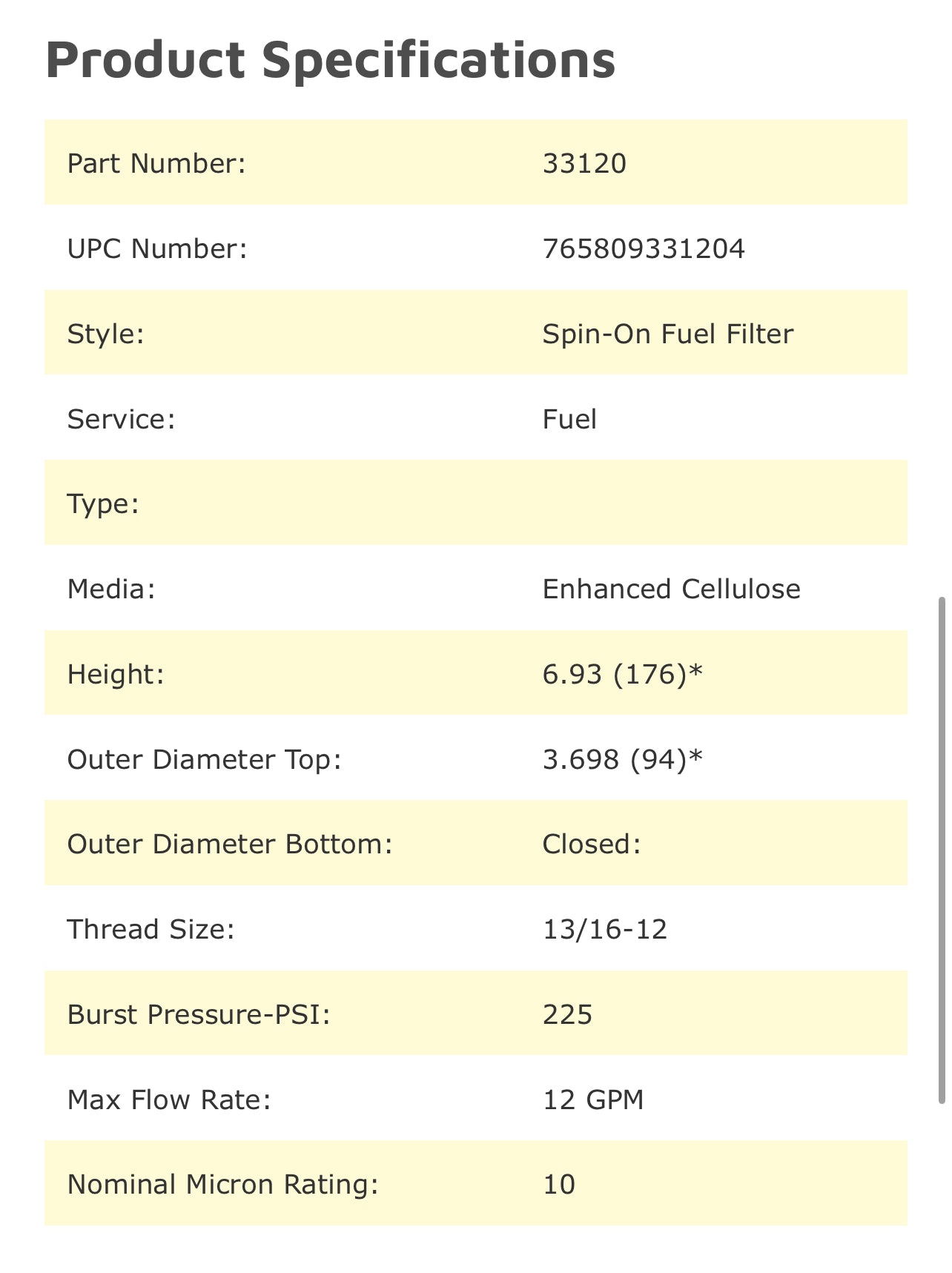 NAPA 3120 Fuel Filter