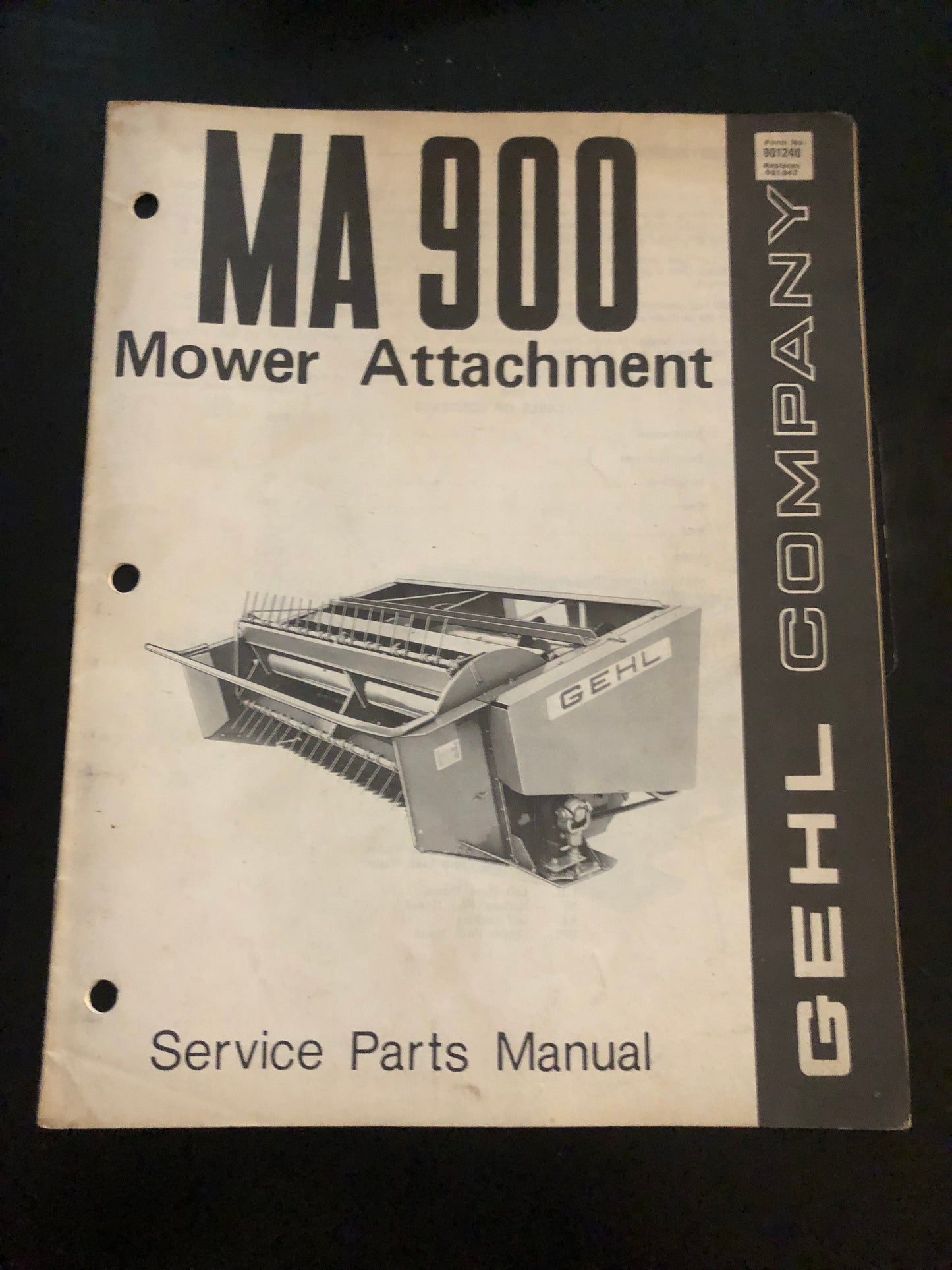 Gehl _ Mower Attachment MA 900 _ Service Parts Manual