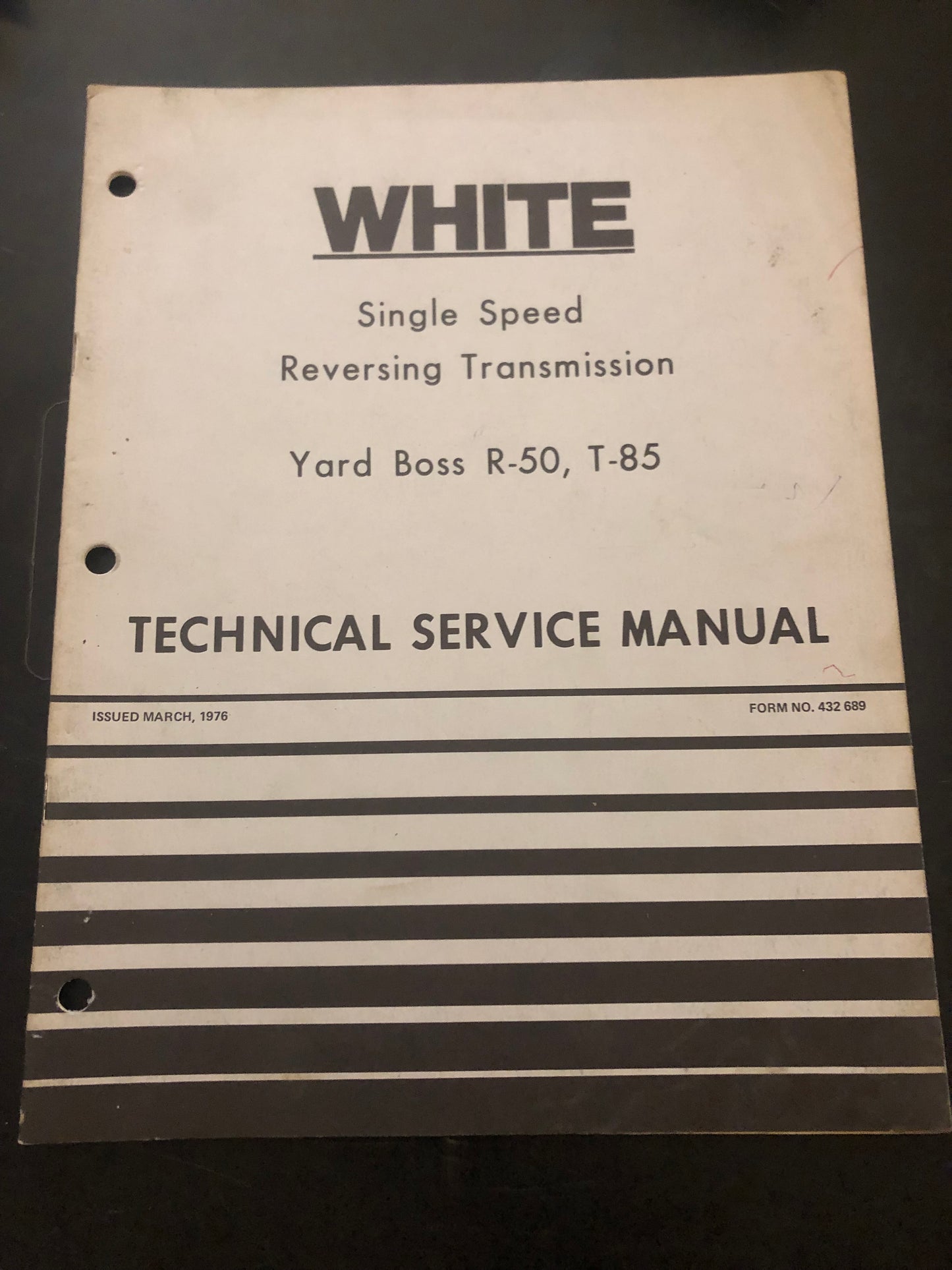 White _ Single Speed Reversing Transmission _ Technical Service Manual