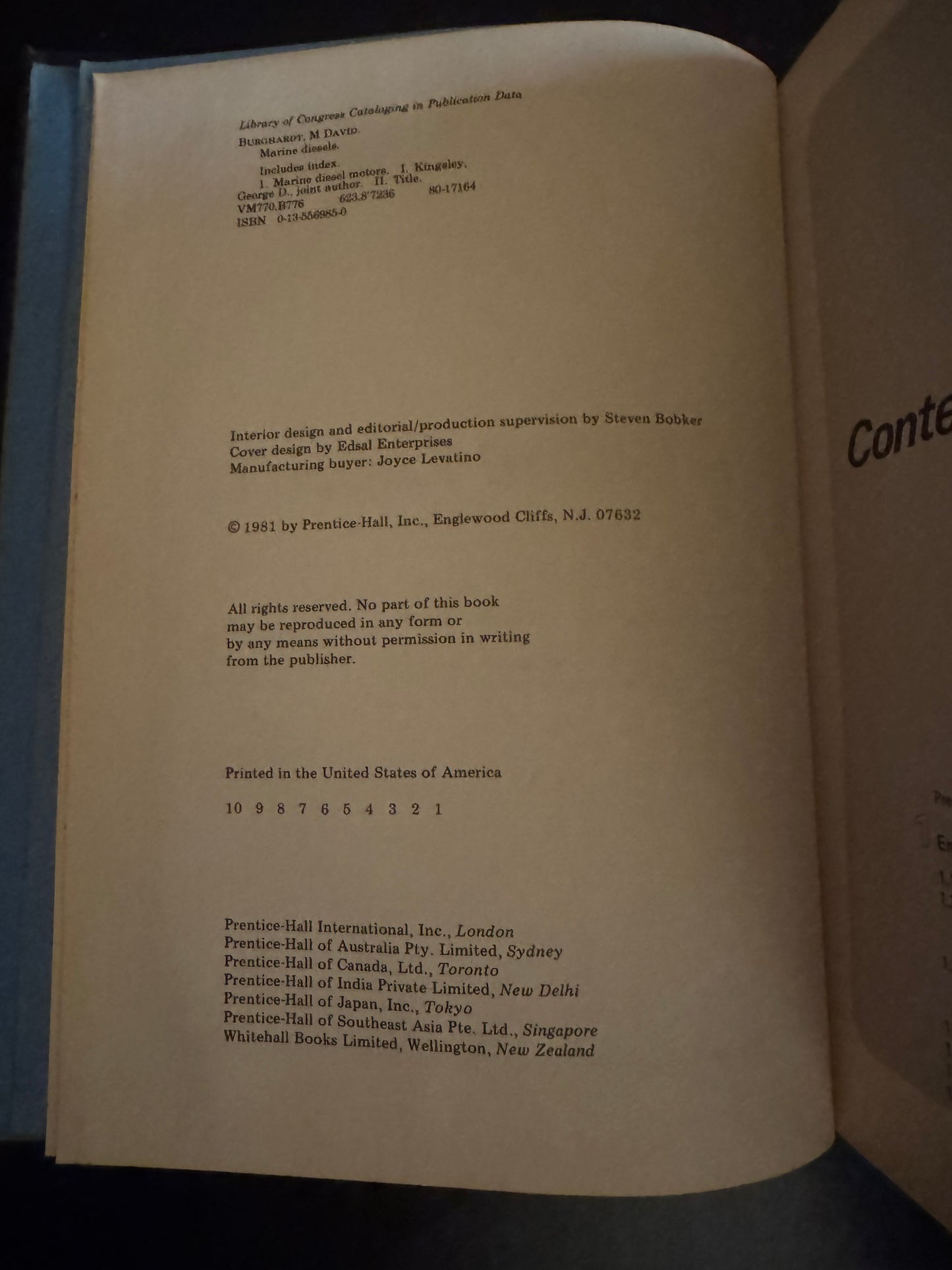 Marine Diesels by M. David Burghardt & George D. Kingsley