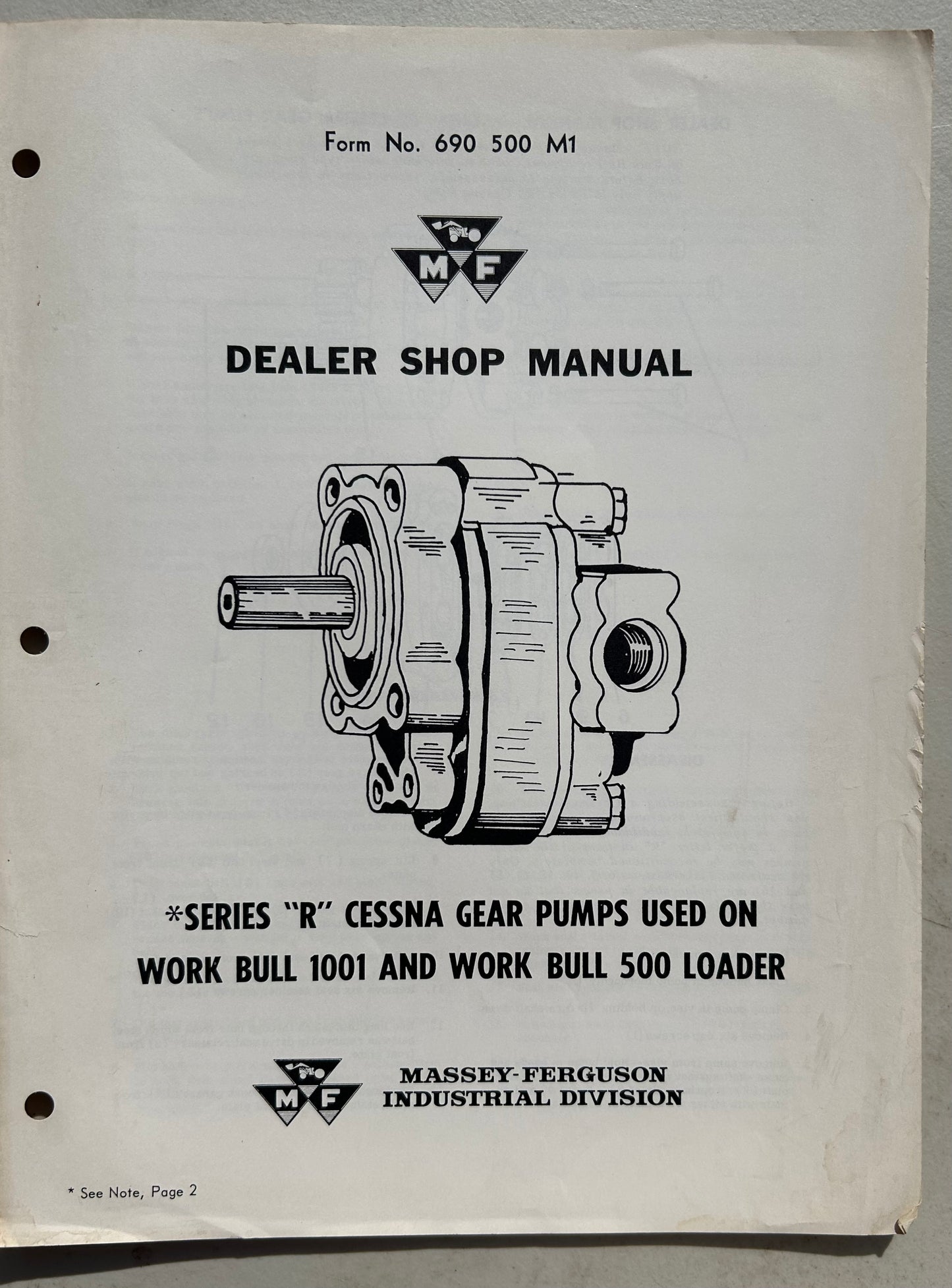 Massey Ferguson Series “R” Cessna gear puma for Work Bull 500 & 1001 Loader _ Dealer Shop Manual