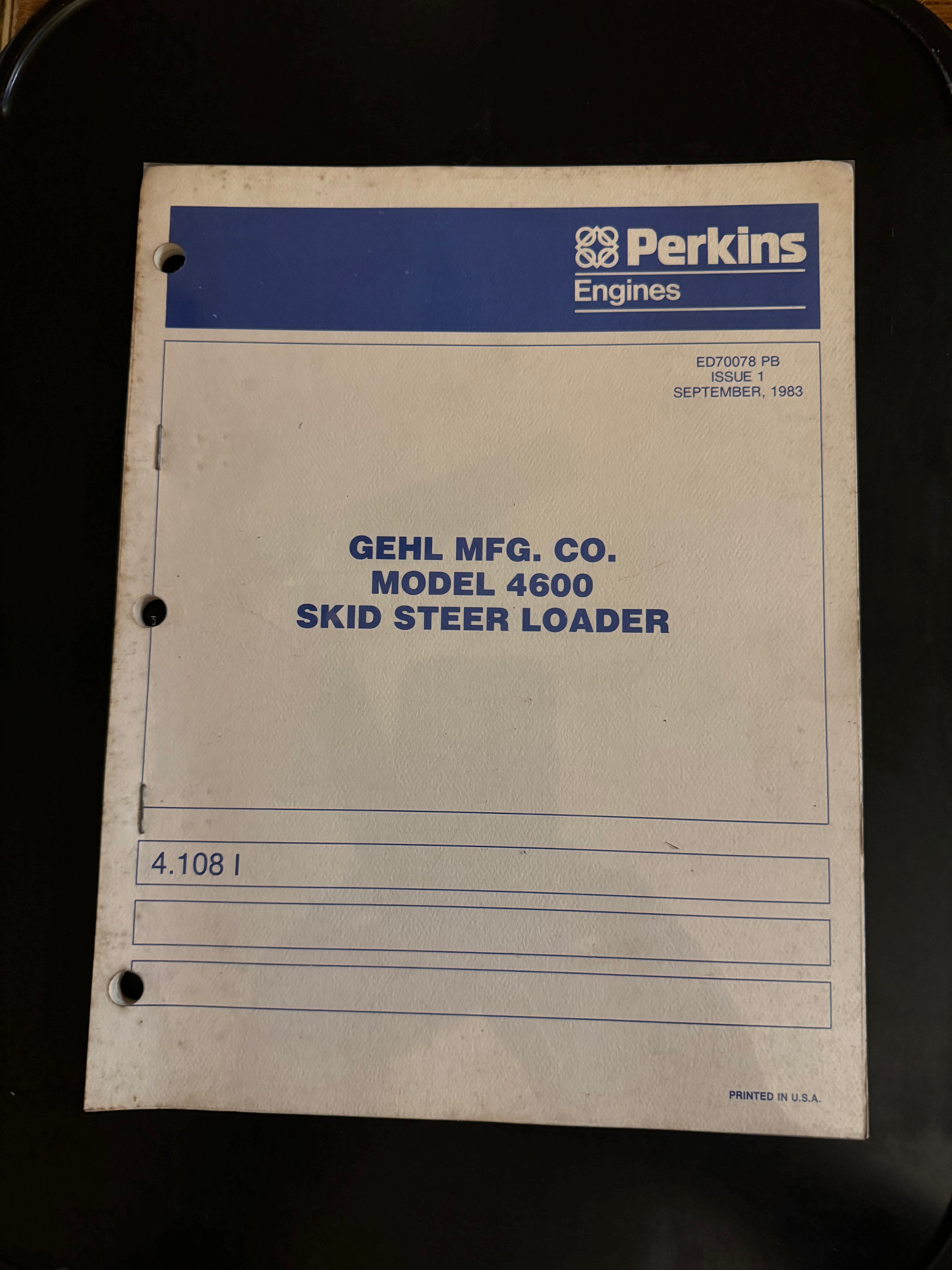 Gehl _ model 4600 Skid Steer Loader _ Perkins Engines – Carmichael's Garage
