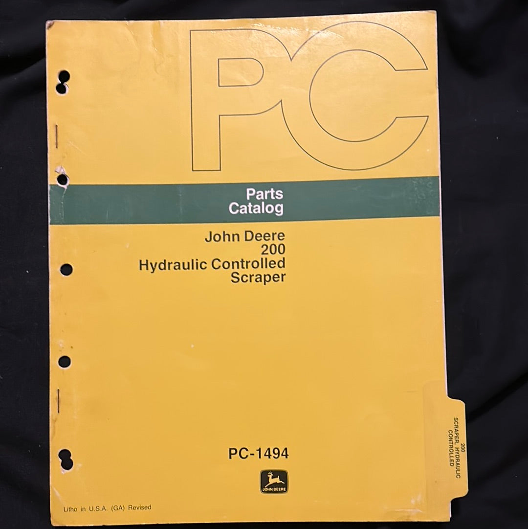 John Deere _ 200 Hydraulic Control Scraper _ Parts Catalog