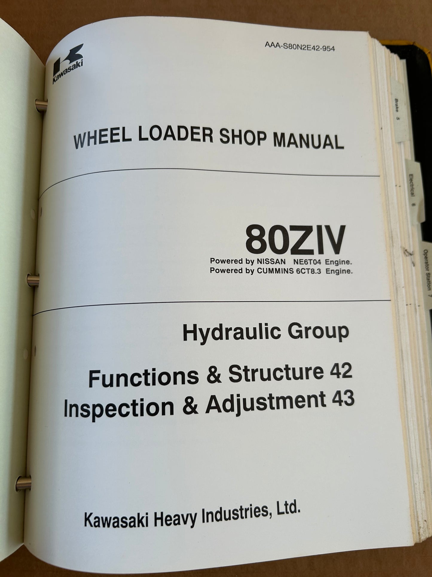 Kawasaki _ 80ZIV Wheel Loader _ Binder