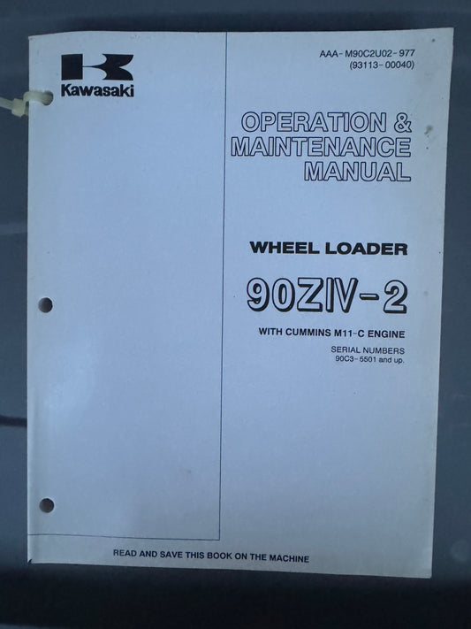 Kawasaki _ Wheel Loader 90ZIV-2 93113-00040 _ Operation & Maintenance Manual