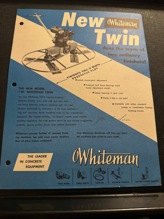 Whiteman _ T.W. Twin Floating-Finishing Machine