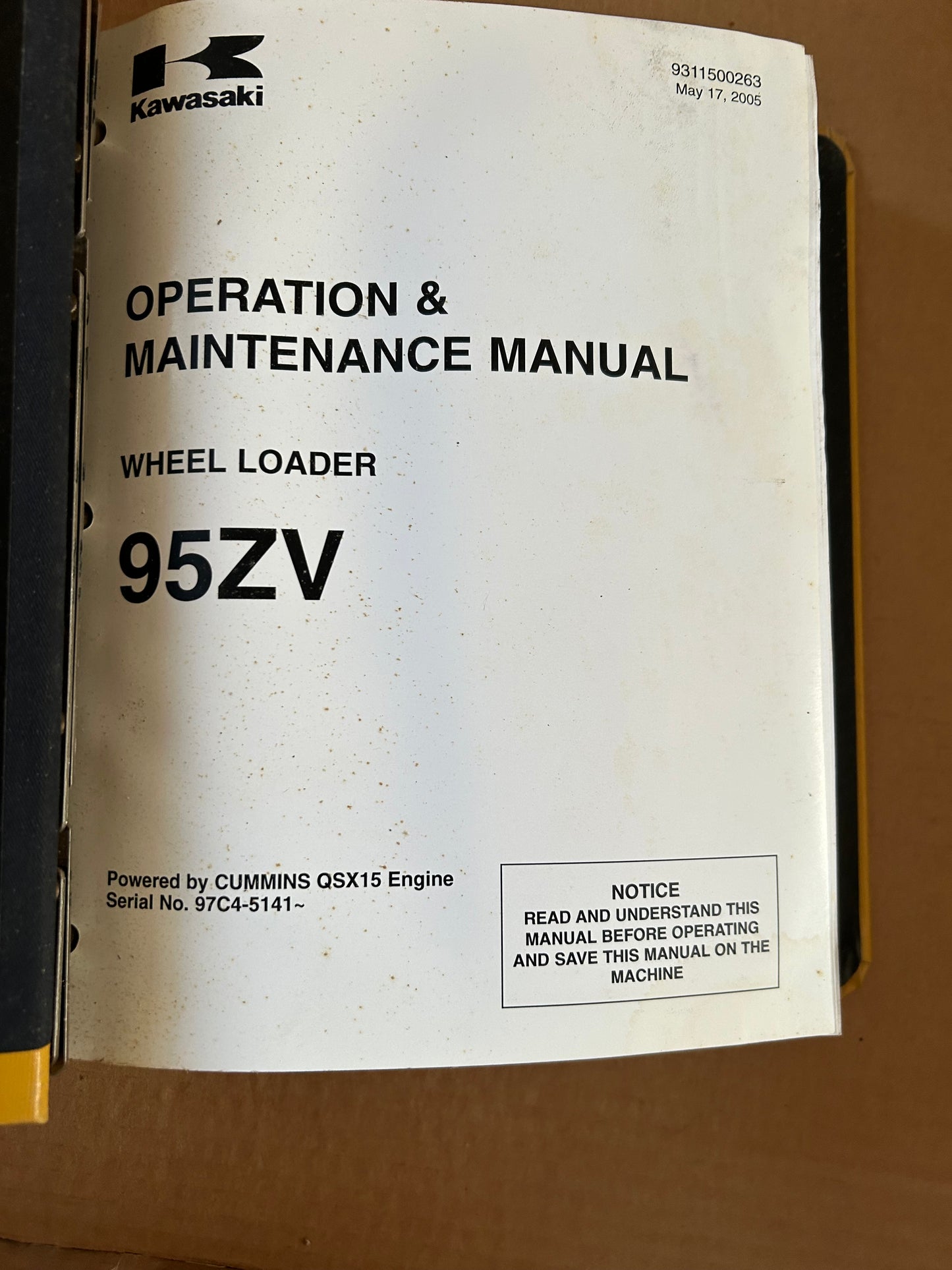 Kawasaki _ 95ZV Wheel Loader _ Binder