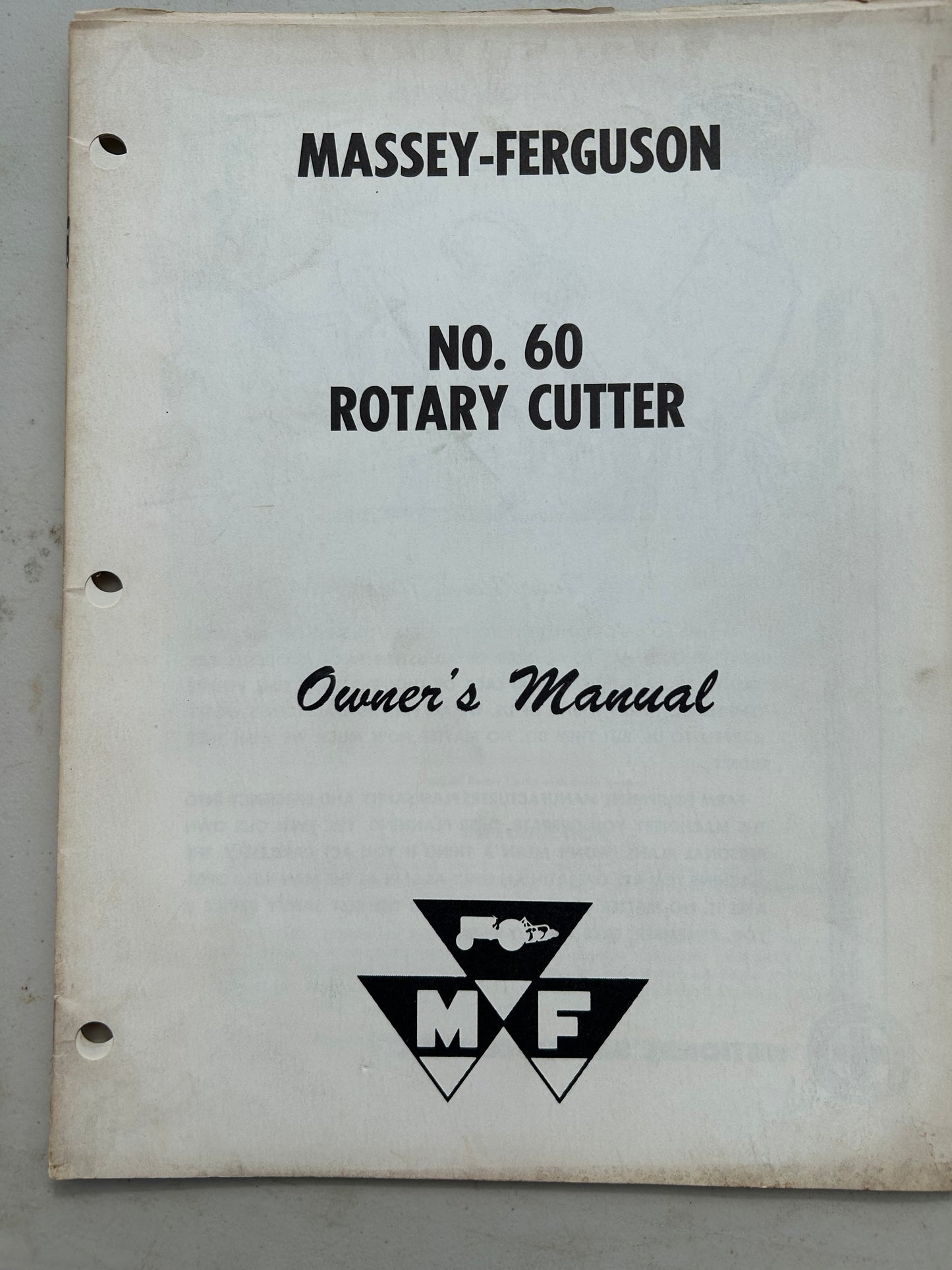 Massey Ferguson MF 60 Rotary Cutter _ Owner’s Manual