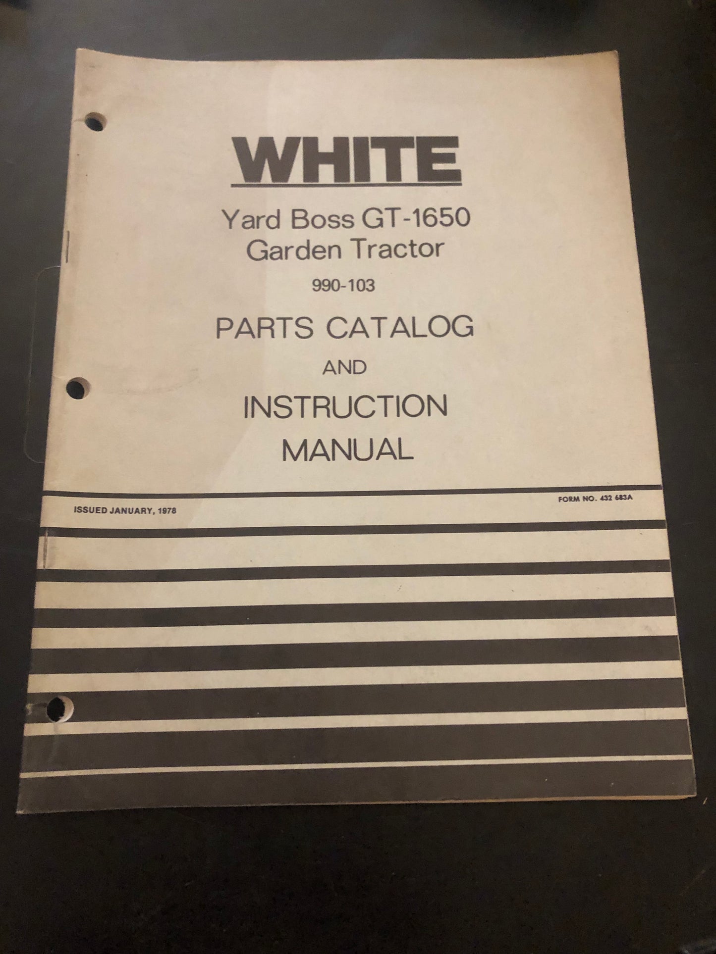 White _ Yard Boss GT-1650 _ Parts Catalog & Instruction Manual