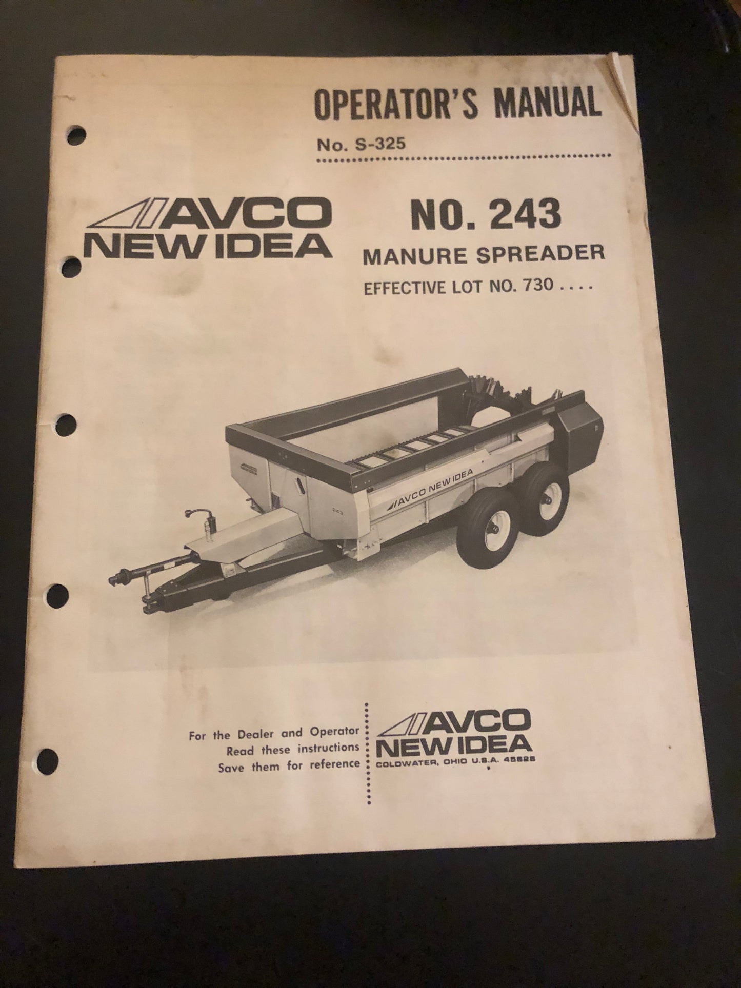 New Idea _ no 243 Manure Spreader S-243 _ Operator’s Manual