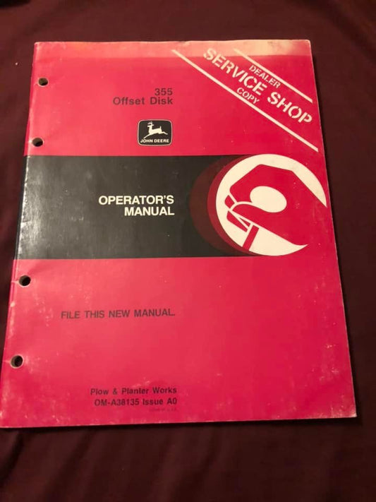 John Deere _ 355 Offset Disk _ Operator's Manual