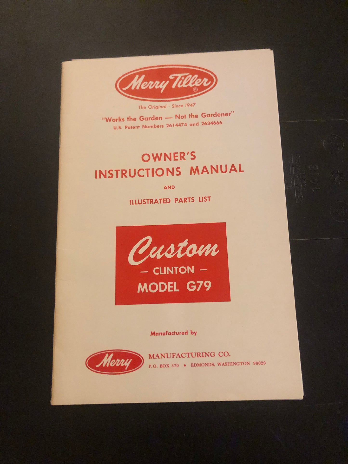 Merry Tiller  _ Custom Clinton model G79 _ Owner’s Instruction Manual