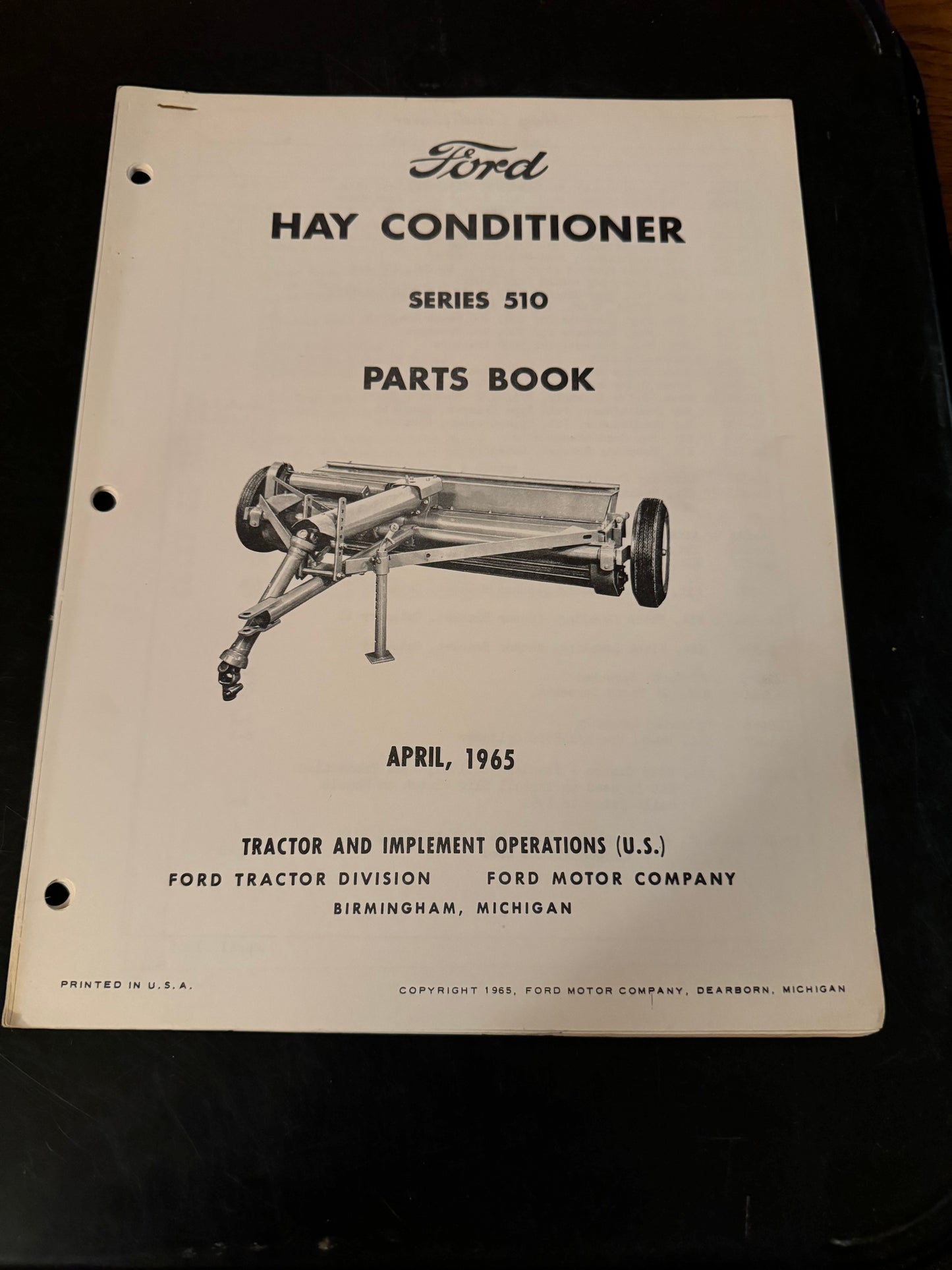 Ford _ Hay Conditioner series 510 _ Parts Book