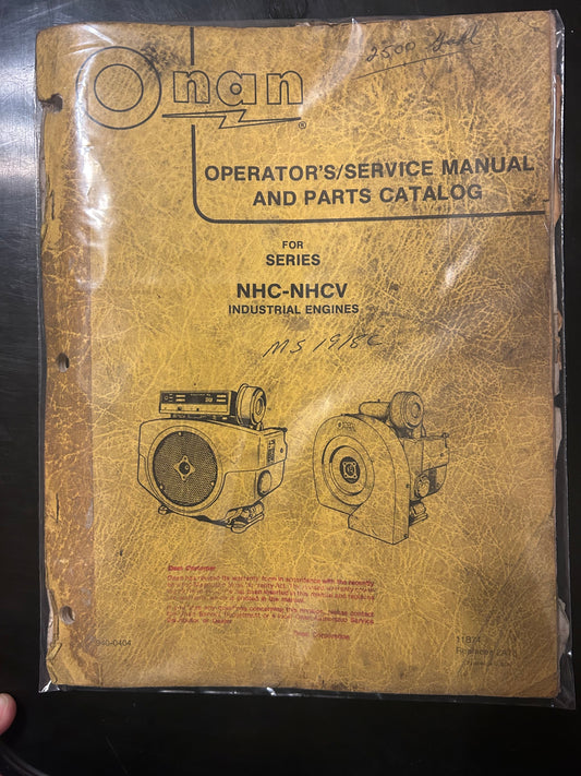 Onan _  Series NHC-NHCV Industrial Engines _ Operator’s / Service & Parts Catalog