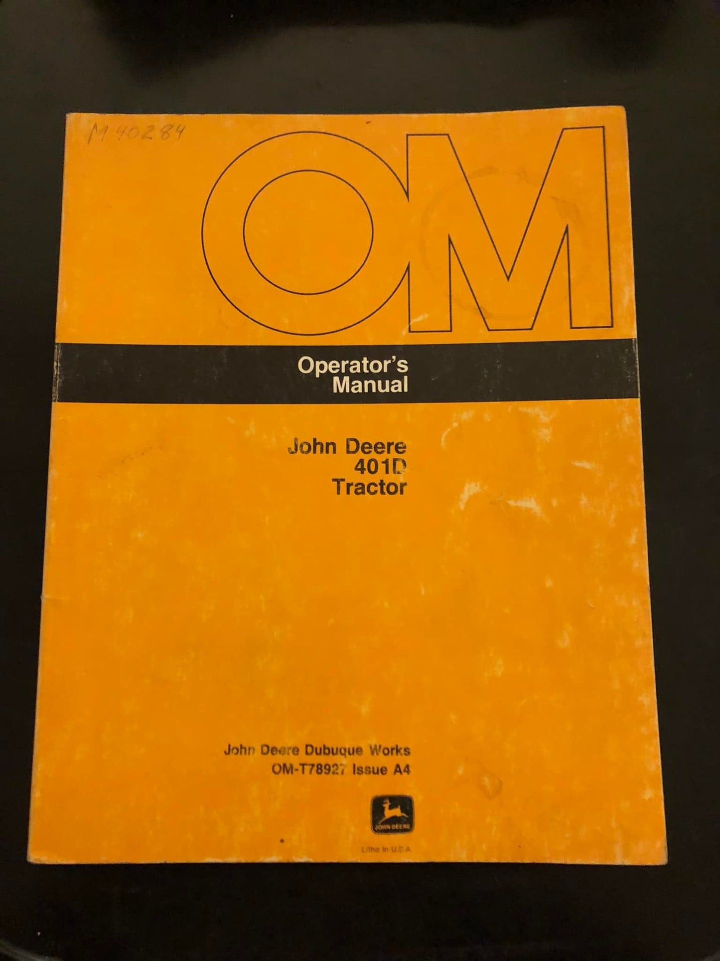 John Deere _ 401D Tractor _ Operator's Manual OM-T78927 A4