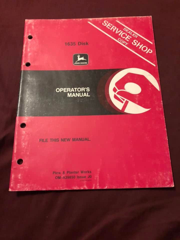 John Deere _ 1635 Disk _ Operator's Manual