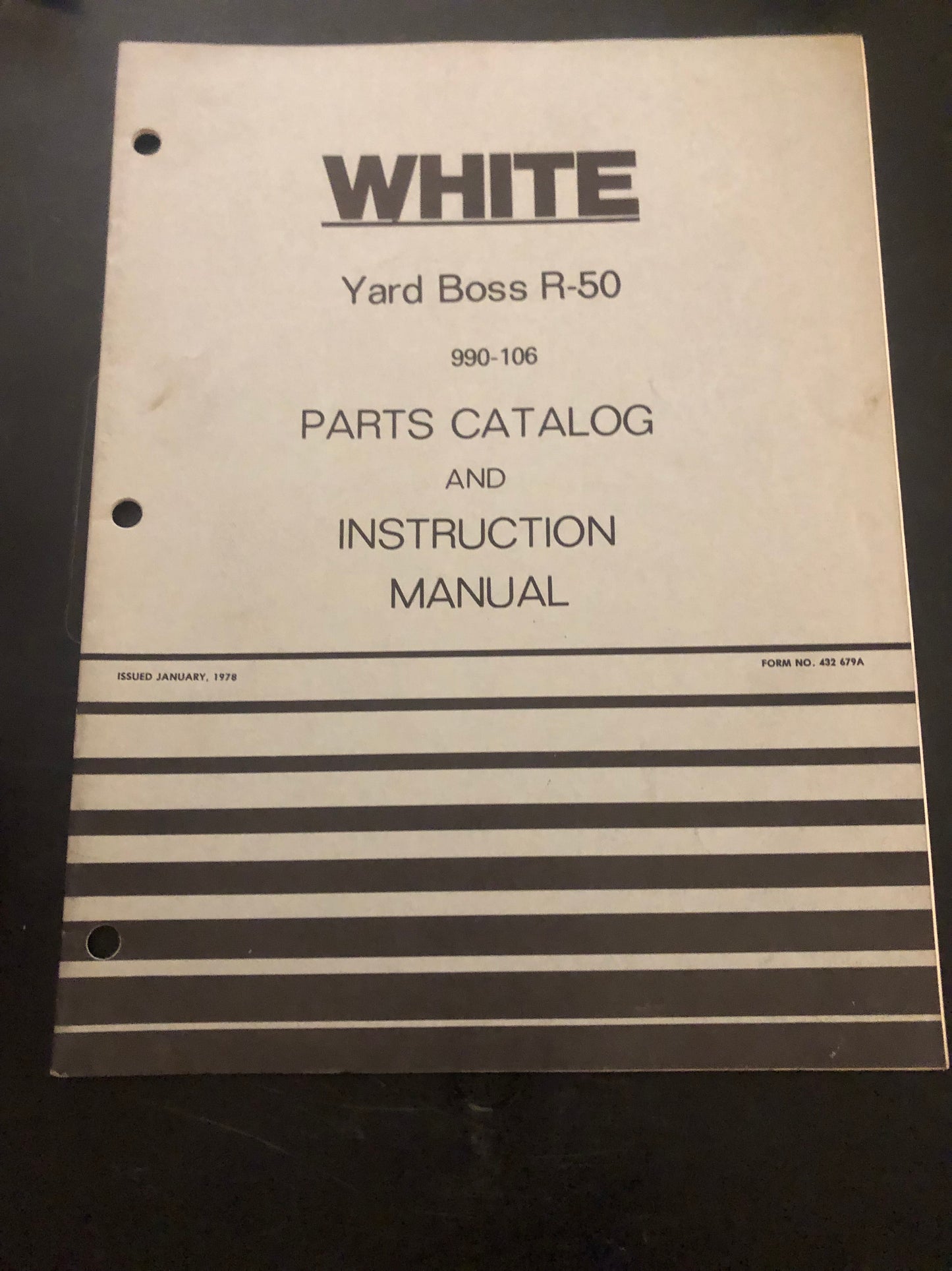 White _ Yard Boss R-50 _ Parts Catalog & Instruction Manual