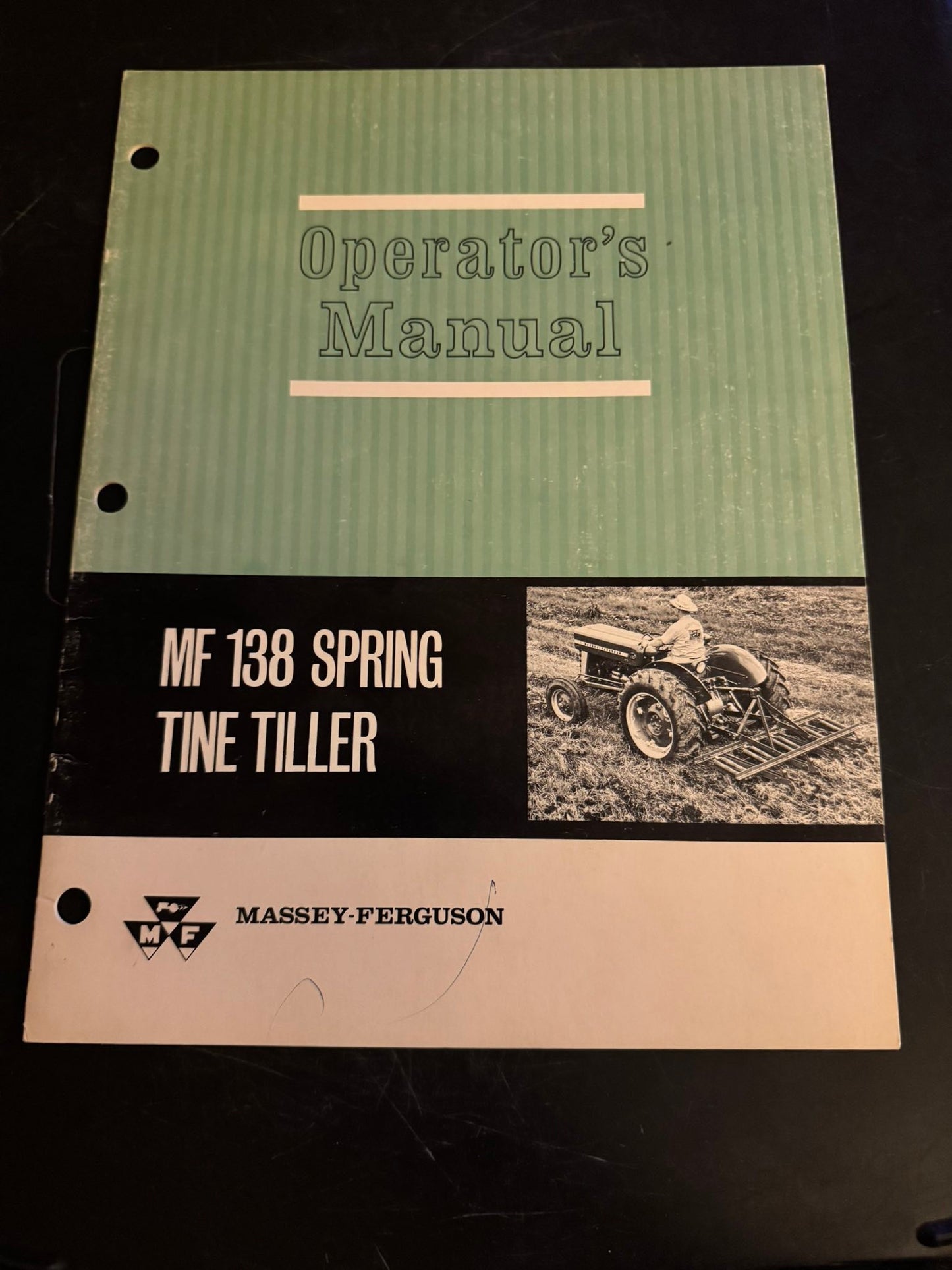 Massey Ferguson MF 138 Spring Tine Tiller _ Owner’s Manual