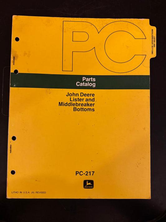 John Deere Lister and Middlebreaker Bottoms Parts Catalog
