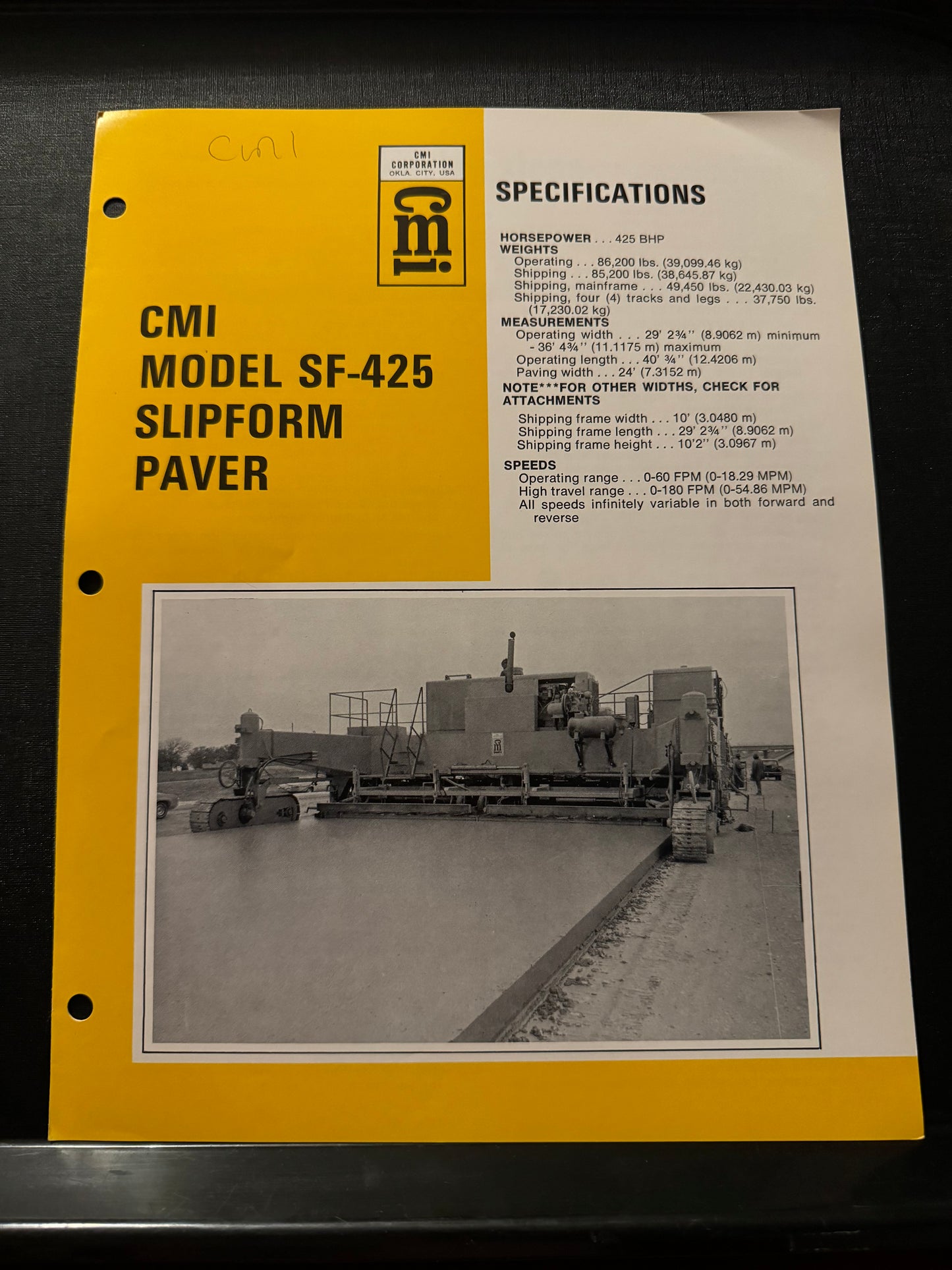 CMI _ model SF-425 Slipform Paver