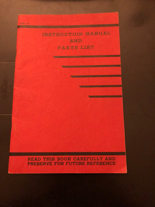 Instruction Manual & Parts List