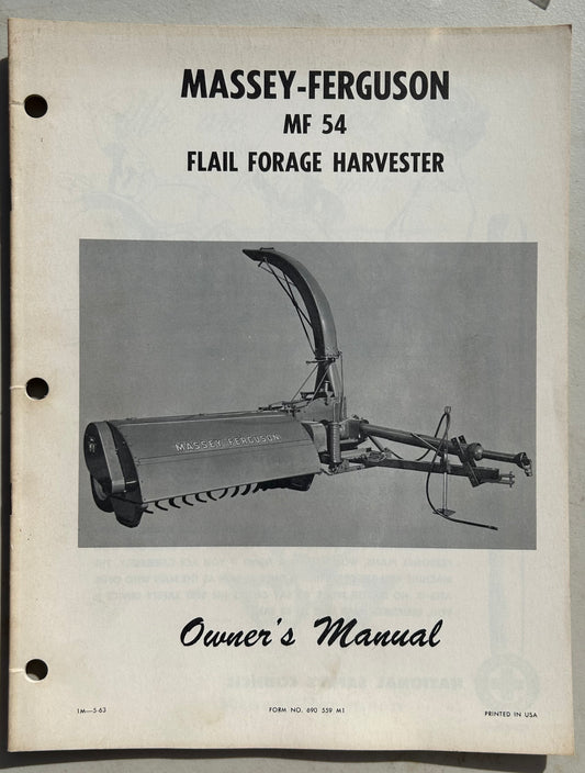 Massey Ferguson MF 54 Flail Forest Harvester _ Owner’s Manual