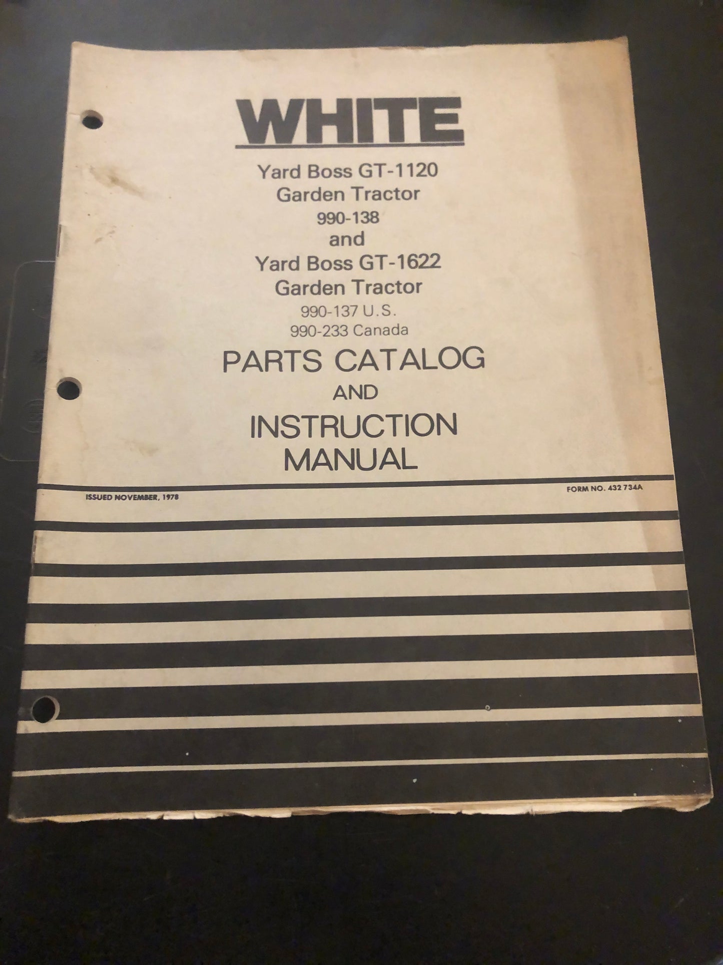 White _ Yard Boss GT-1120 _ Parts Catalog & Instruction Manual