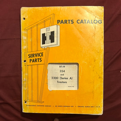 IH _ BT-19 354 & 2300 (Series A) Tractors _ Parts Catalog