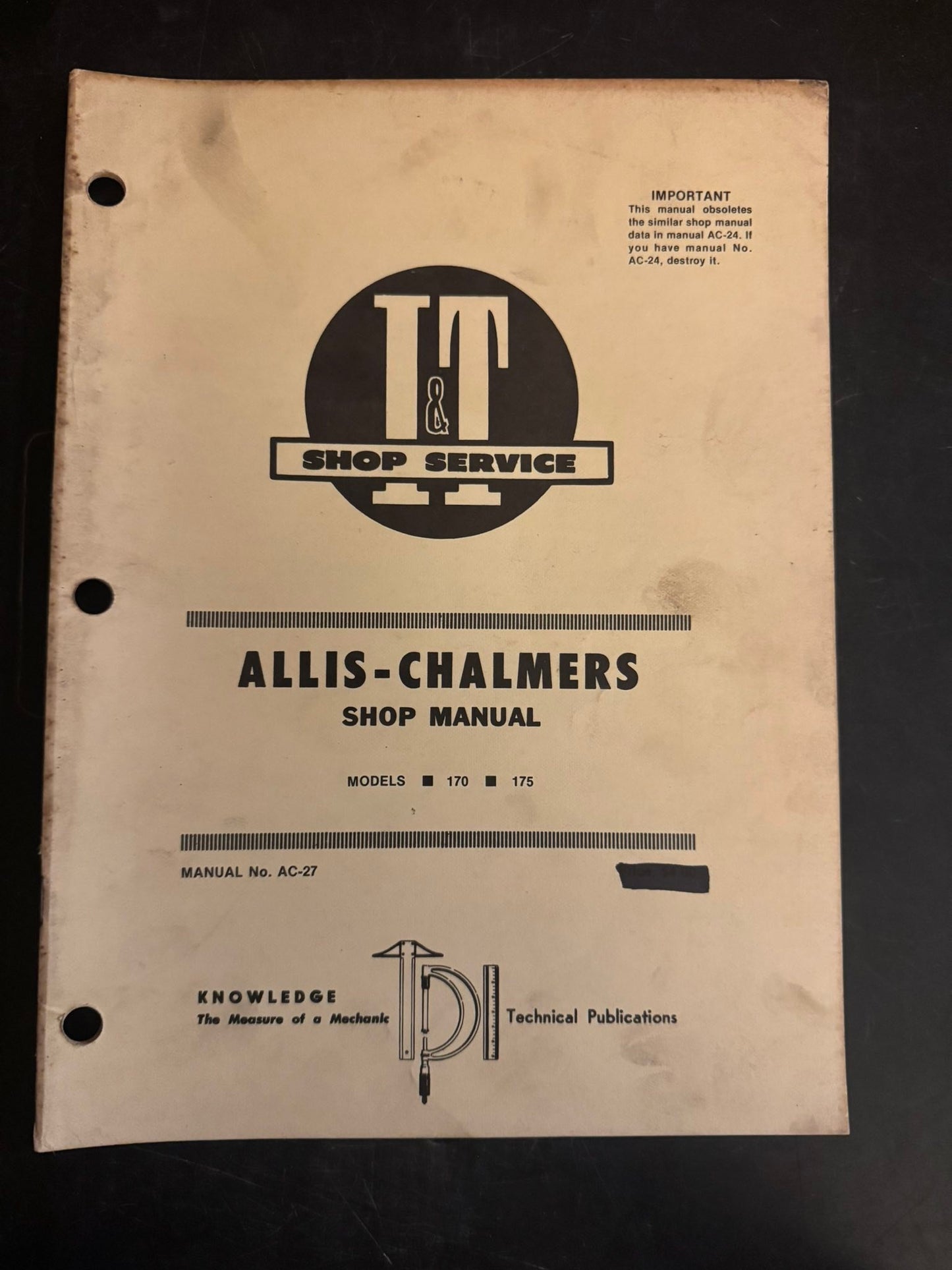 I&T Shop Service _ Allis-Chalmers 170 & 175 _ Shop Manual AC-27