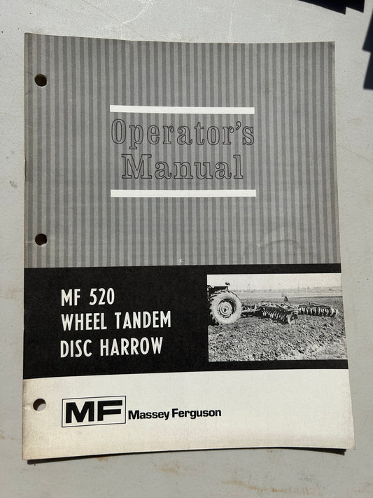 Massey Ferguson MF 520 Wheel Tandem Disc Harrow _ Operator’s Manual