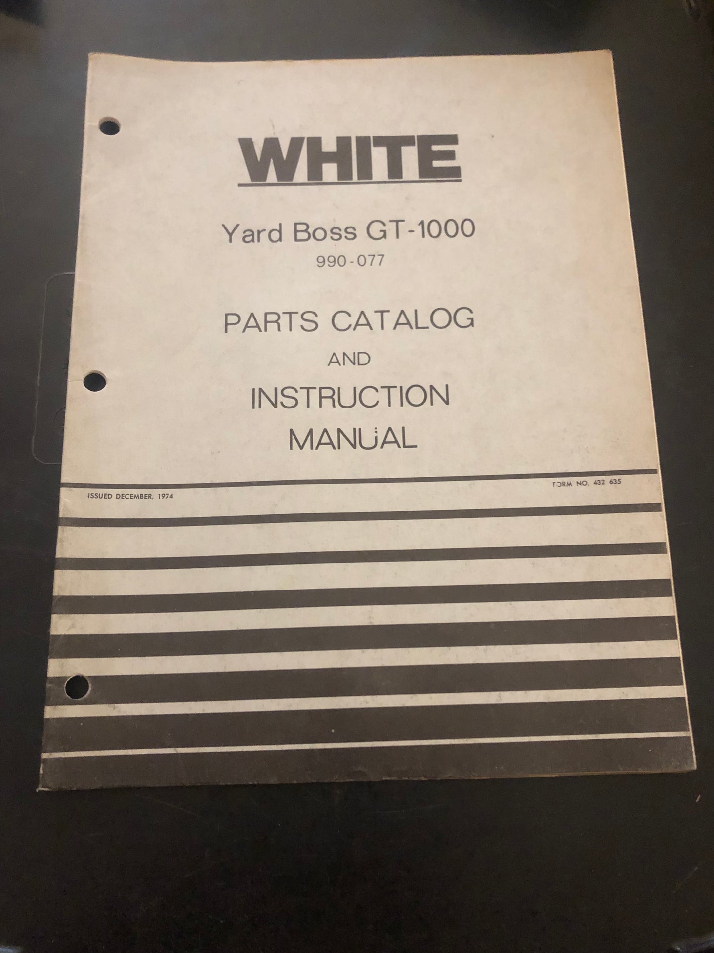 White _ Yard boss gt-1000 _ Parts Catalog & Instruction Manual