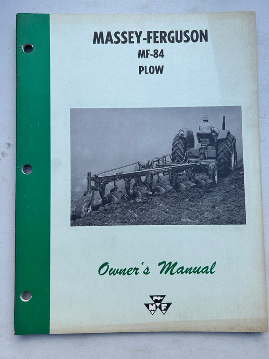 Massey Ferguson MF 84 Plow _ Owner’s Manual