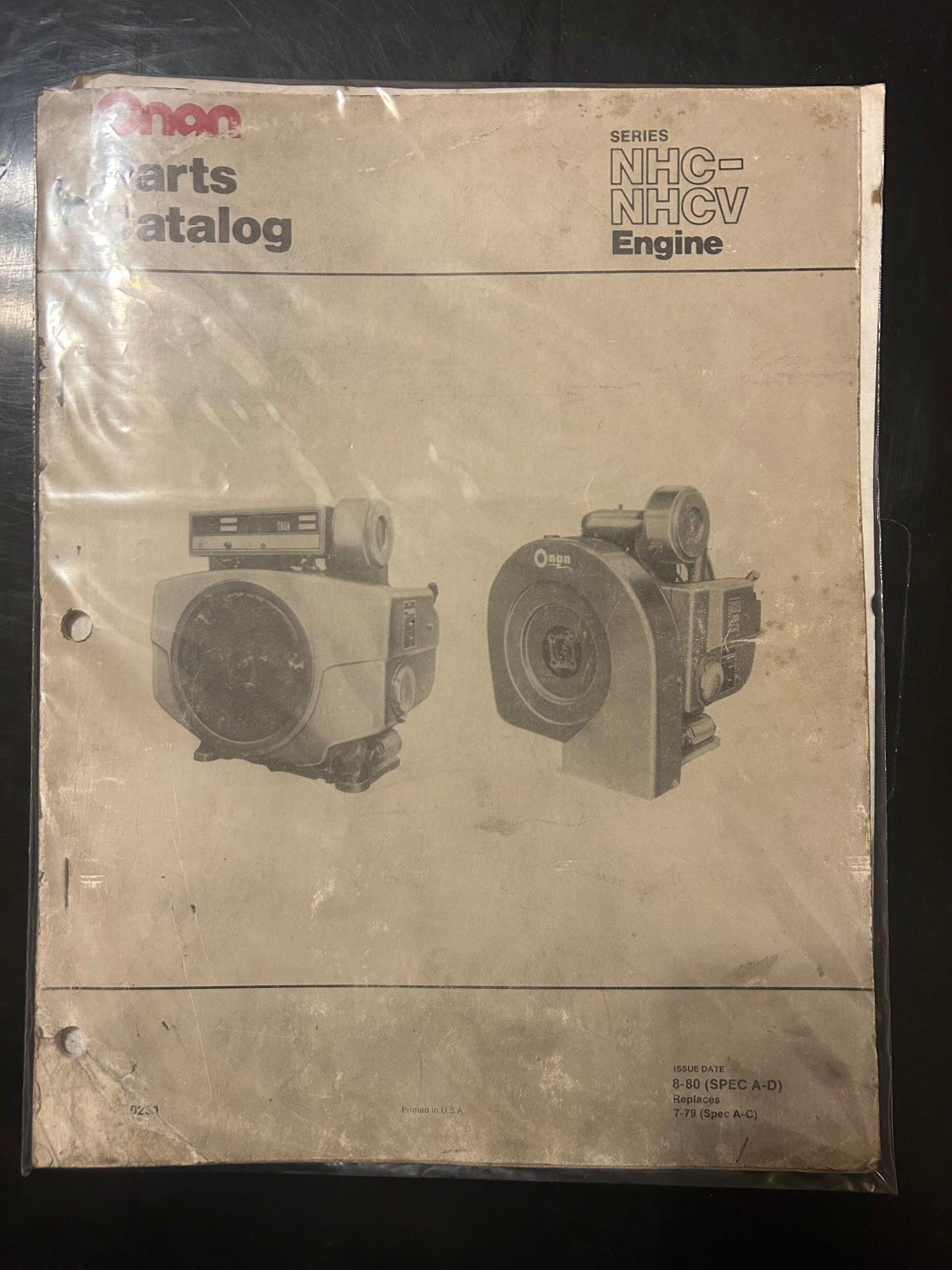 Onan _  Series NHC- NHCV Engine _ Parts Catalog issued 8-80