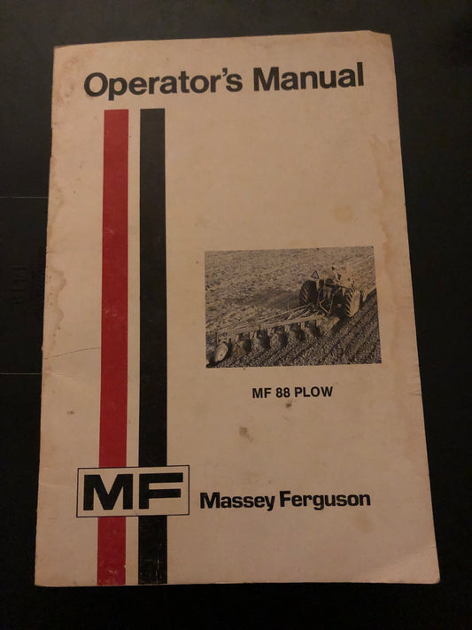 Massey Ferguson _ MF 88 Plow Operator’s Manual