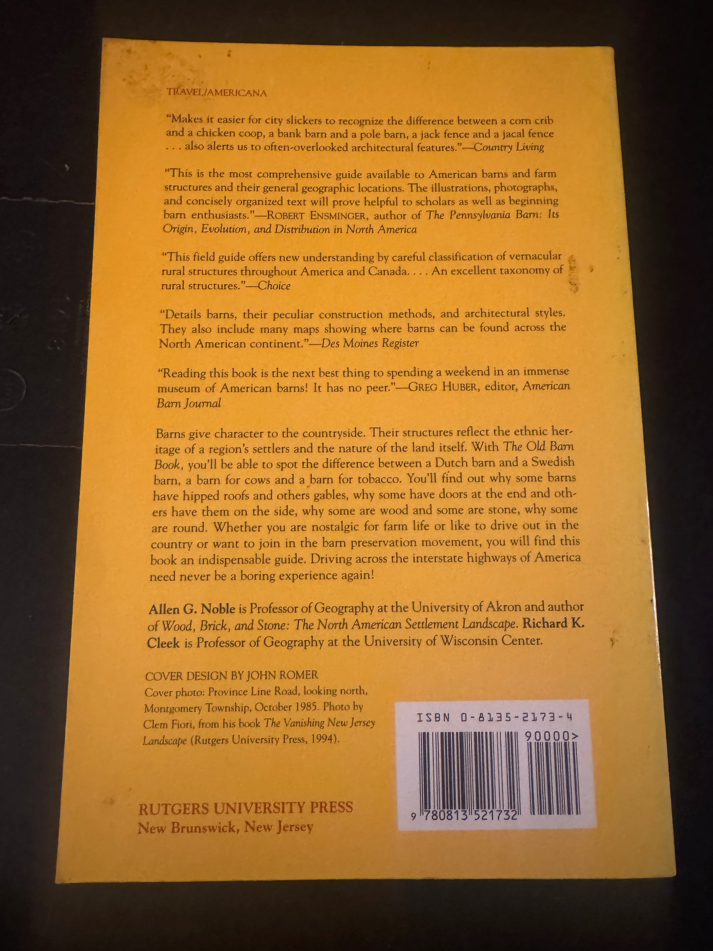 The Old Barn Book _ A Field Guide to North American Barns & Other Structures _ Allen G. Noble & Richard K Cleek