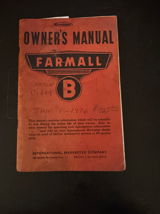 Farmall _ B _ Owner’s Manual